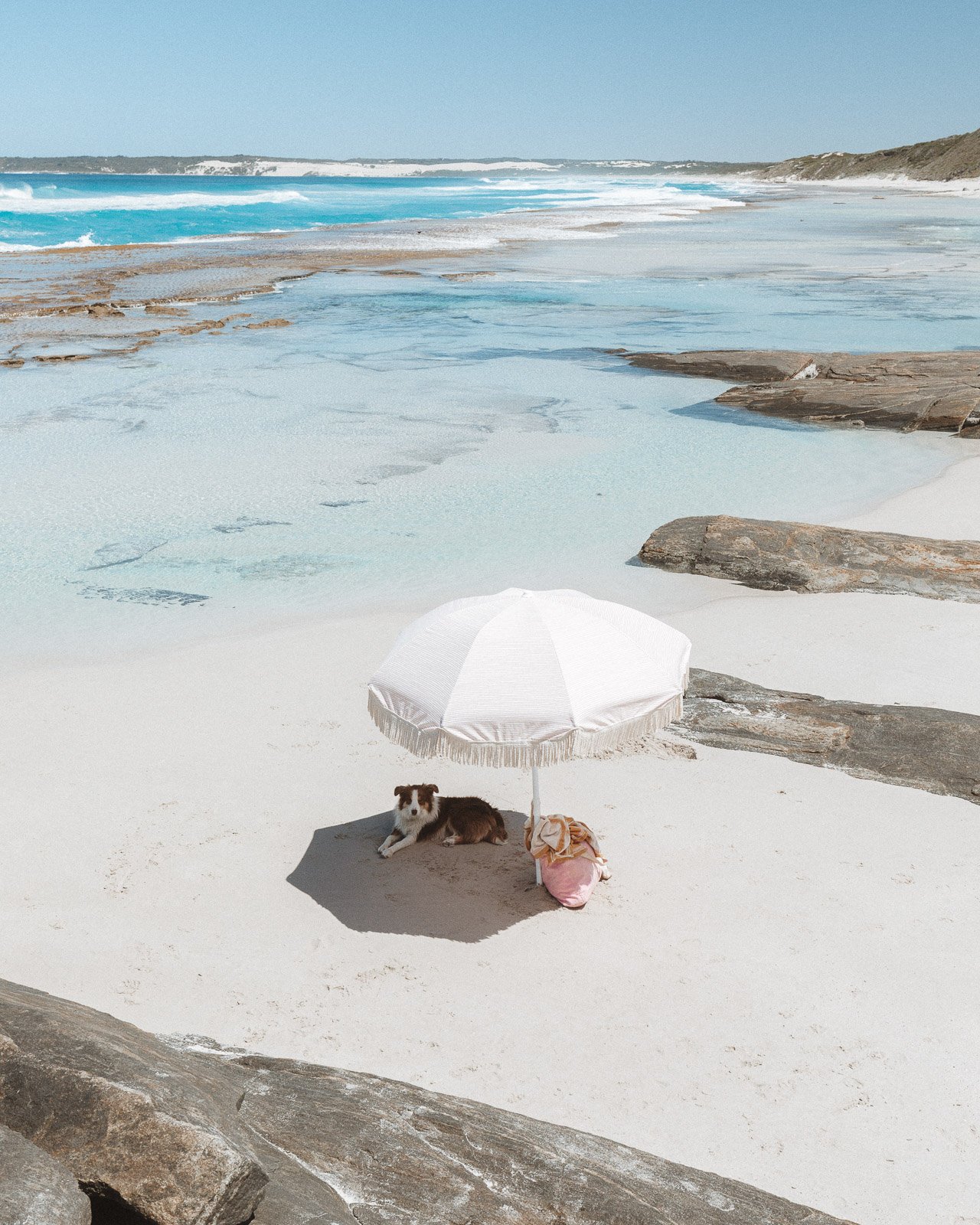 Turquoise lagoon at Eleven Mile Beach in Esperance