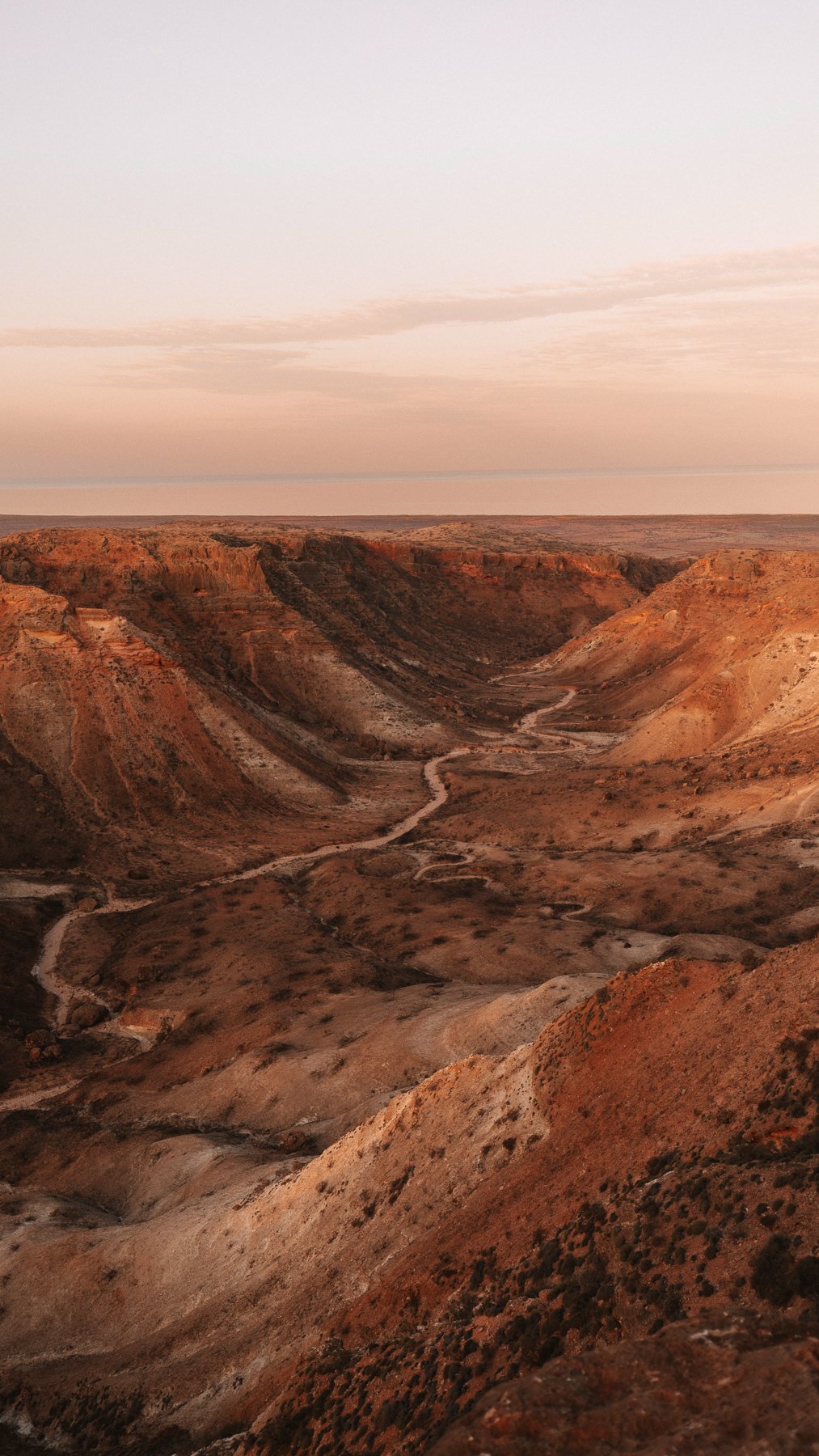 Sunset overlooking Charles Knife Canyon in Exmouth