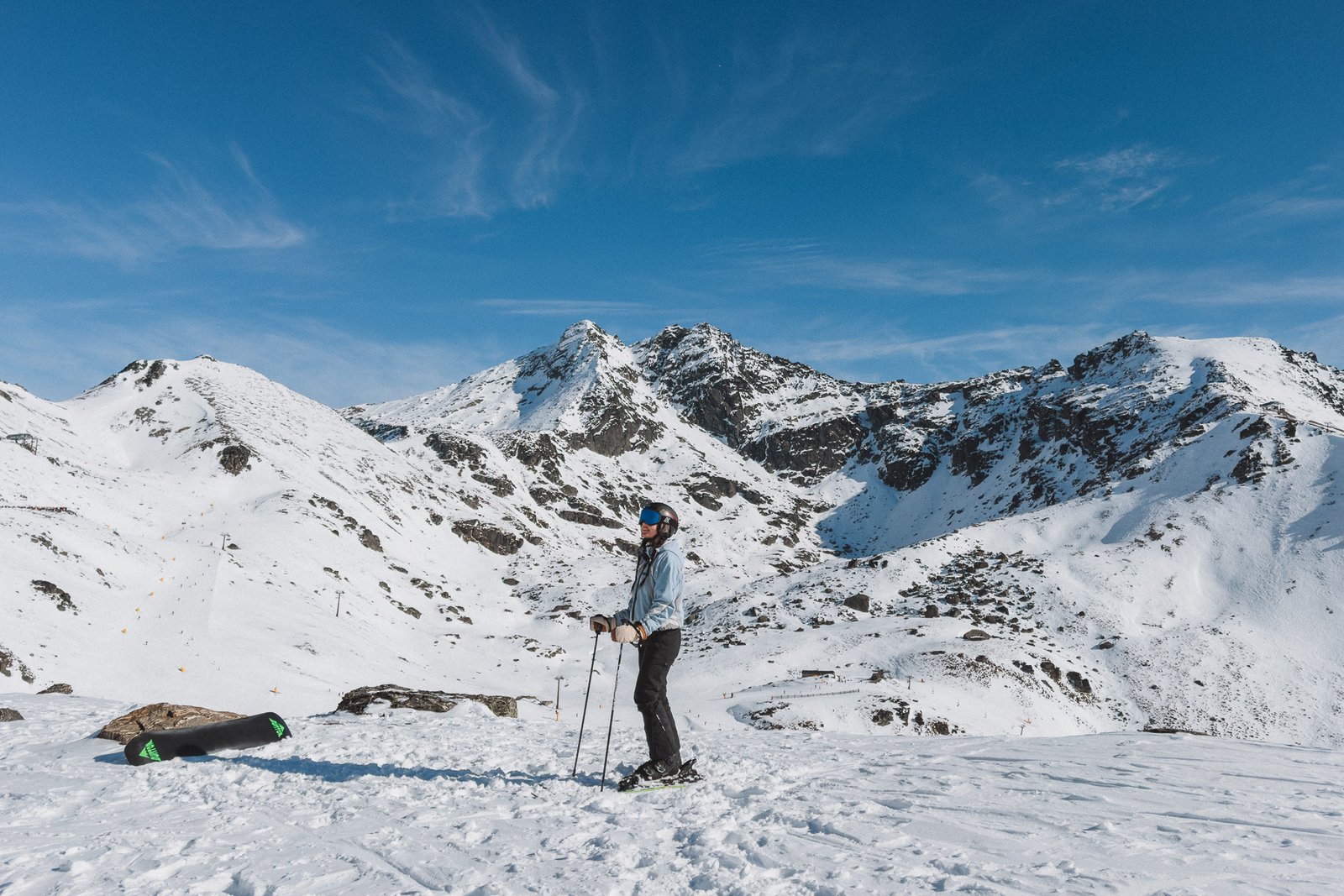 Skiing the Casterway run at The Remarkables Ski Area