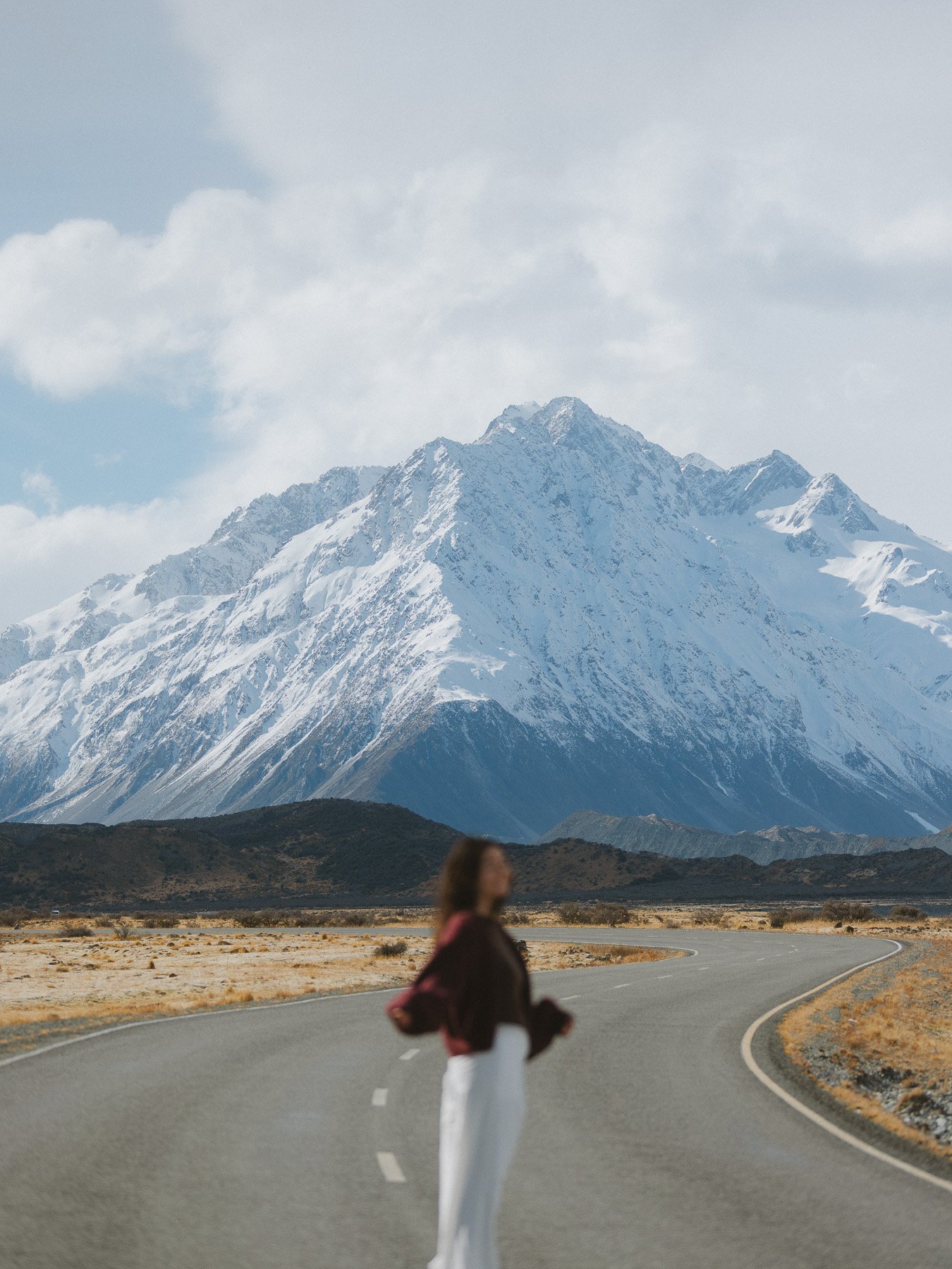 Scenic stop on a South Island road trip itinerary through New Zealand in winter