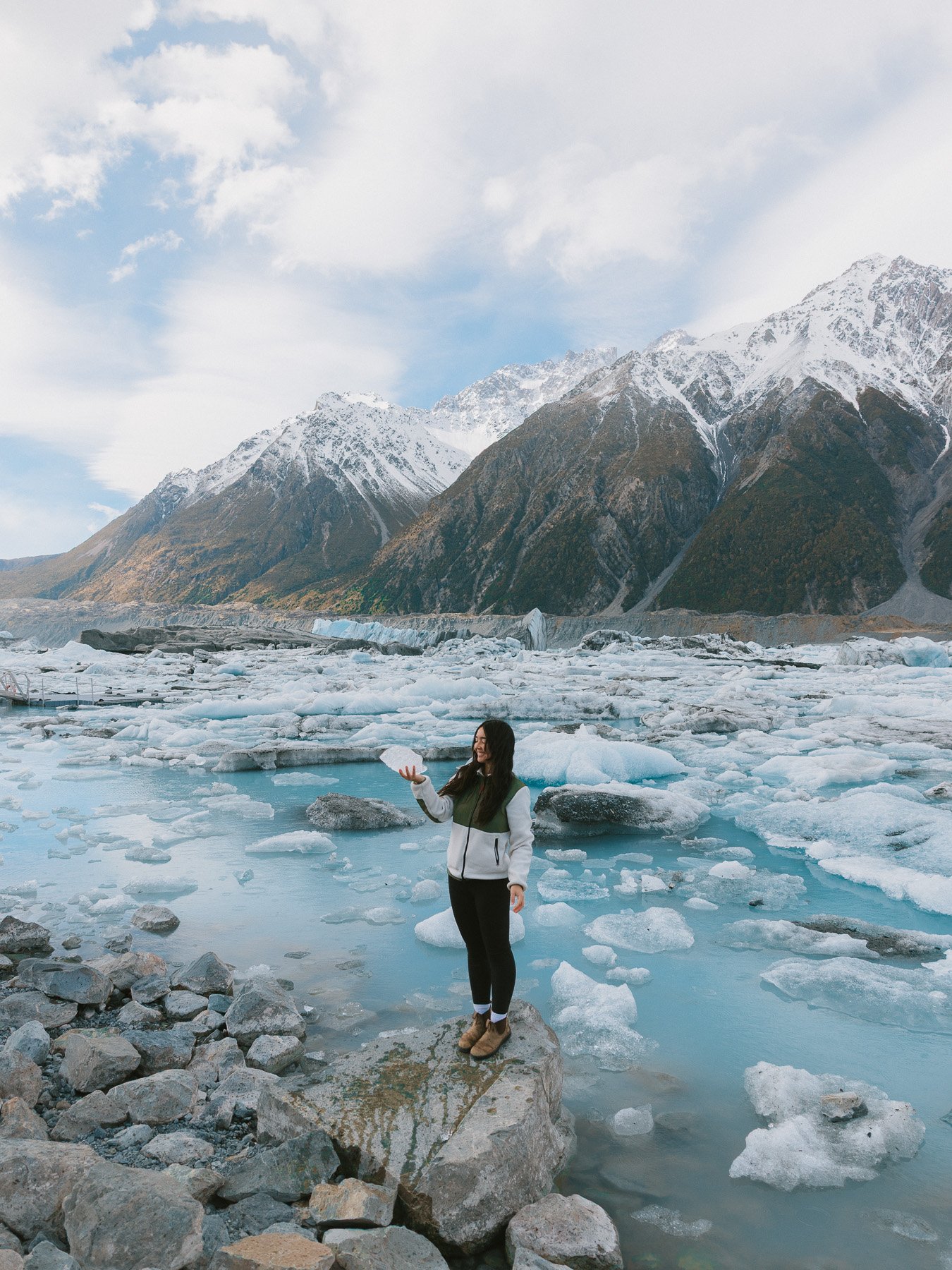 Tasman glacier lake easy hikes and walk in Mount Cook national park
